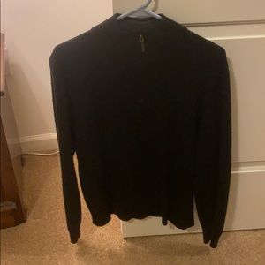 Club Room Large Merino Zip Sweater Black
